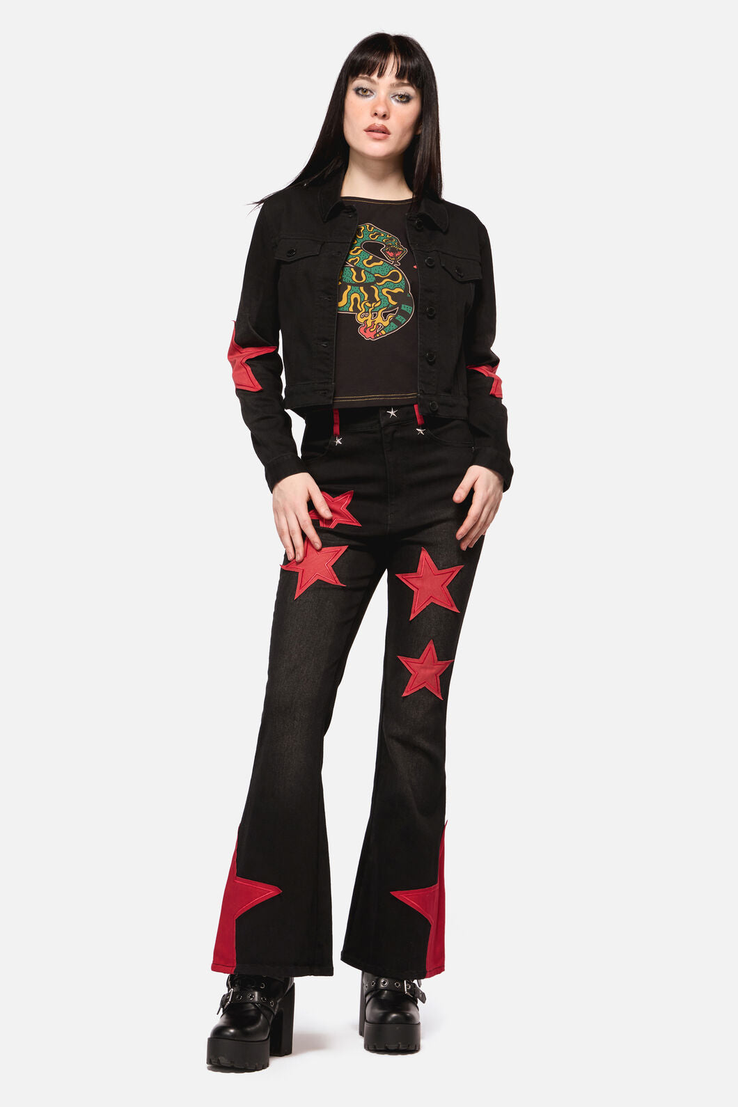 Dangerfield NZ - Catwalk Assassin Denim Jacket - black-red