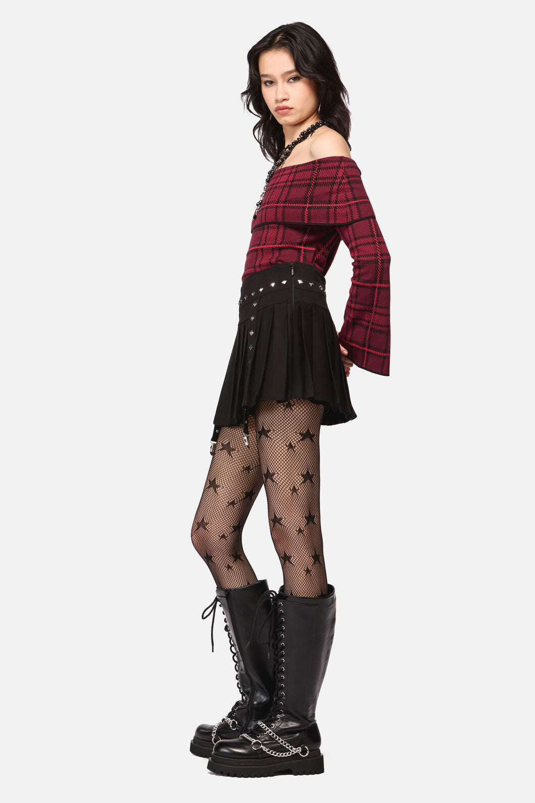 Dangerfield NZ - Barb Stud Trim Skort - black