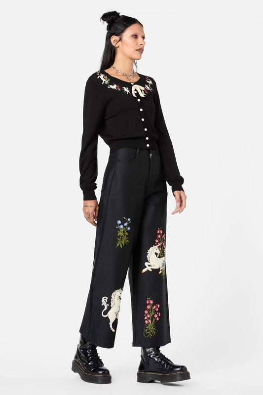 Dangerfield NZ - Alicorn Running Emb Cardigan - black