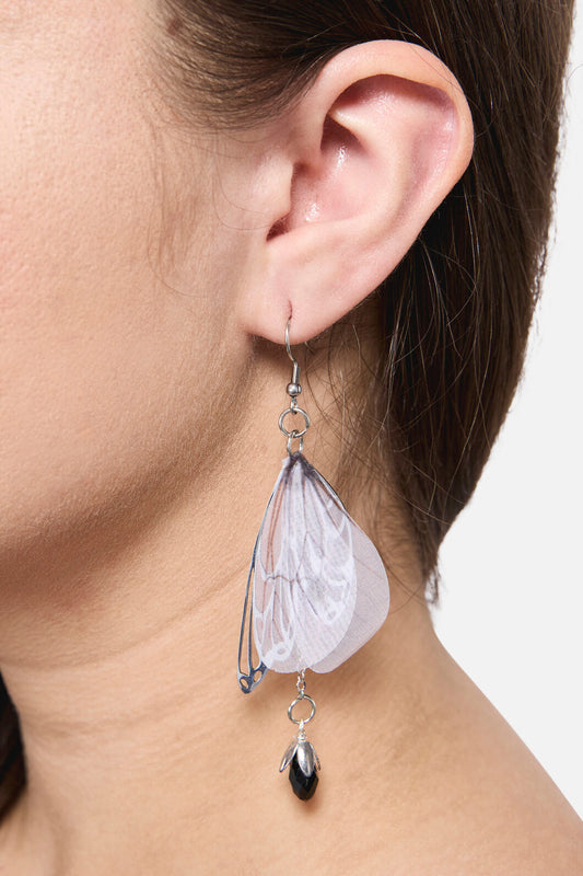 Dangerfield NZ - Moth Wing Drop Earrings - silver