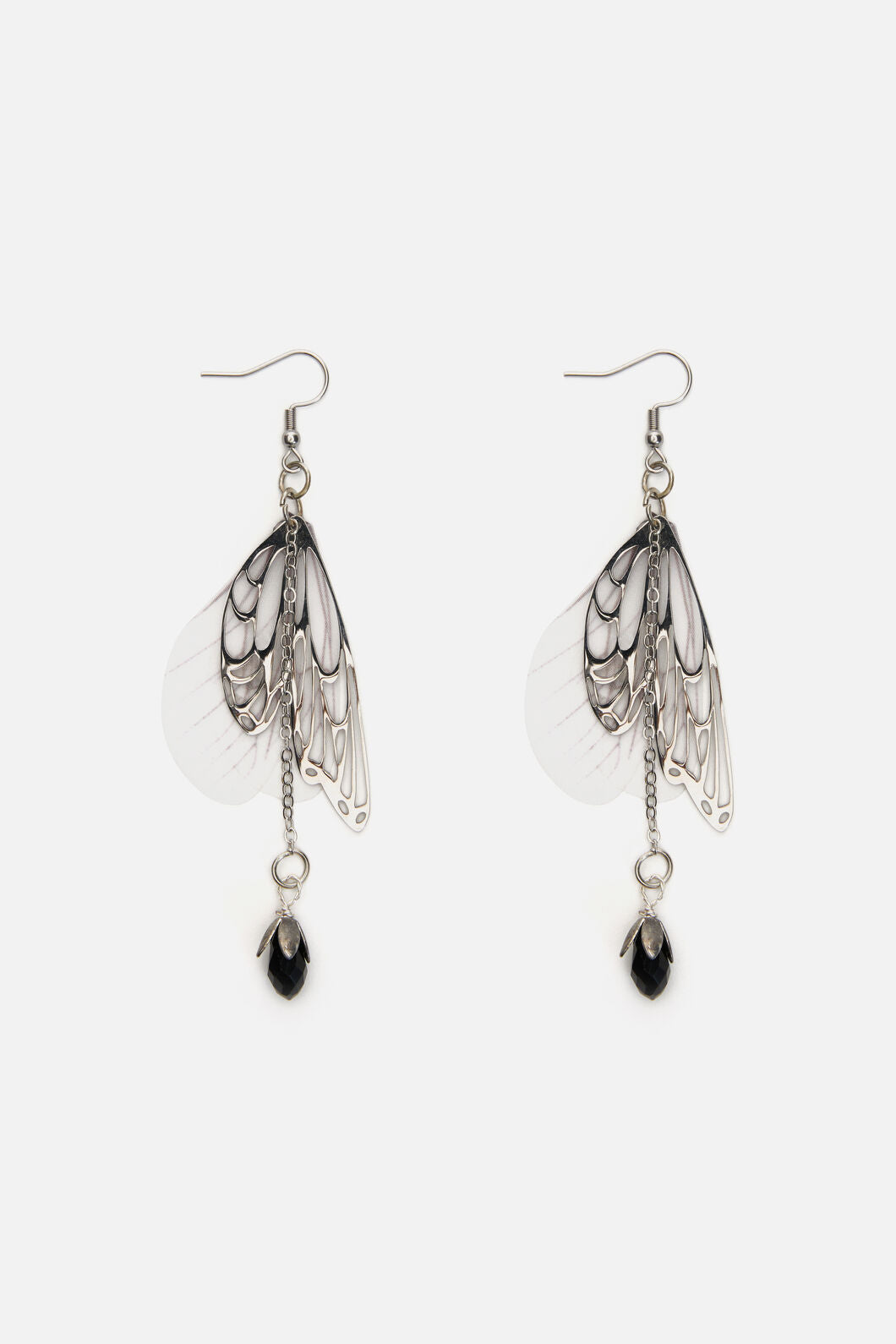 Dangerfield NZ - Moth Wing Drop Earrings - silver