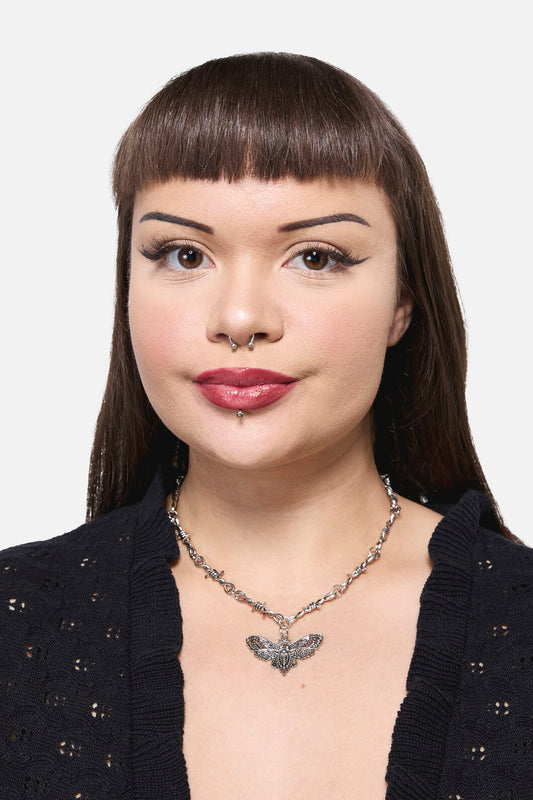 Dangerfield NZ - Barbed Wire Moth Necklace - silver