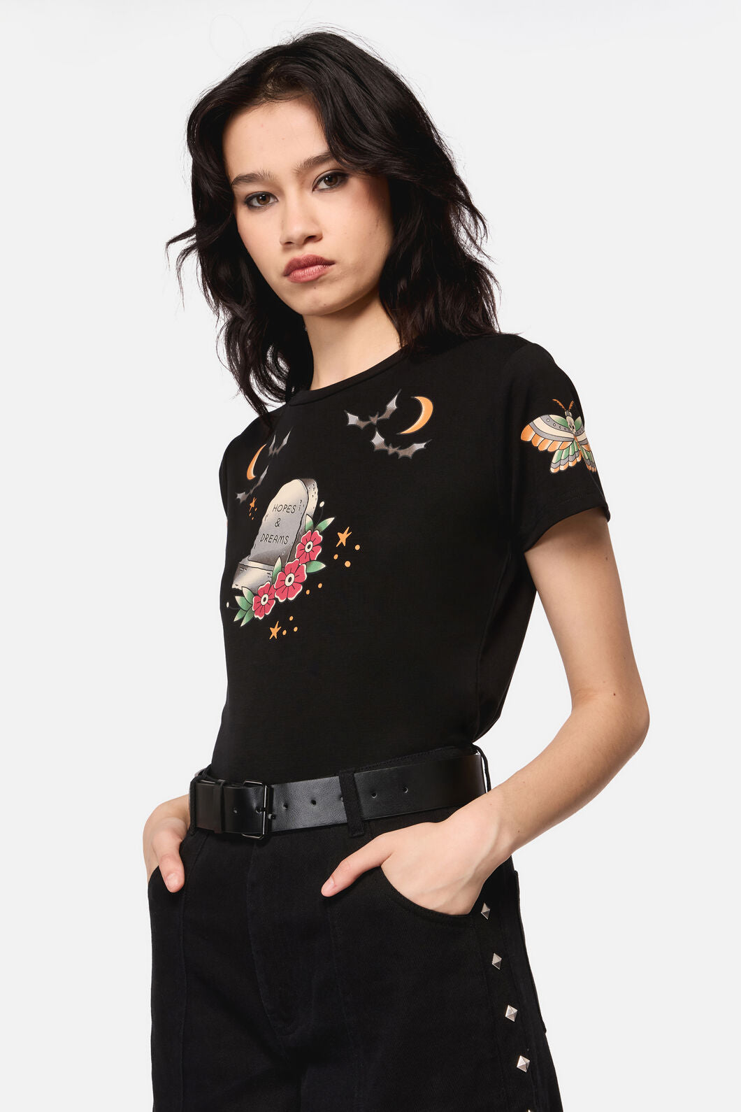 Dangerfield NZ - Black Pyramid Stud Belt - black