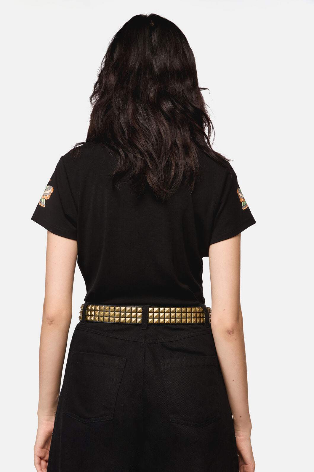 Dangerfield NZ - Brass Pyramid Stud Belt - black