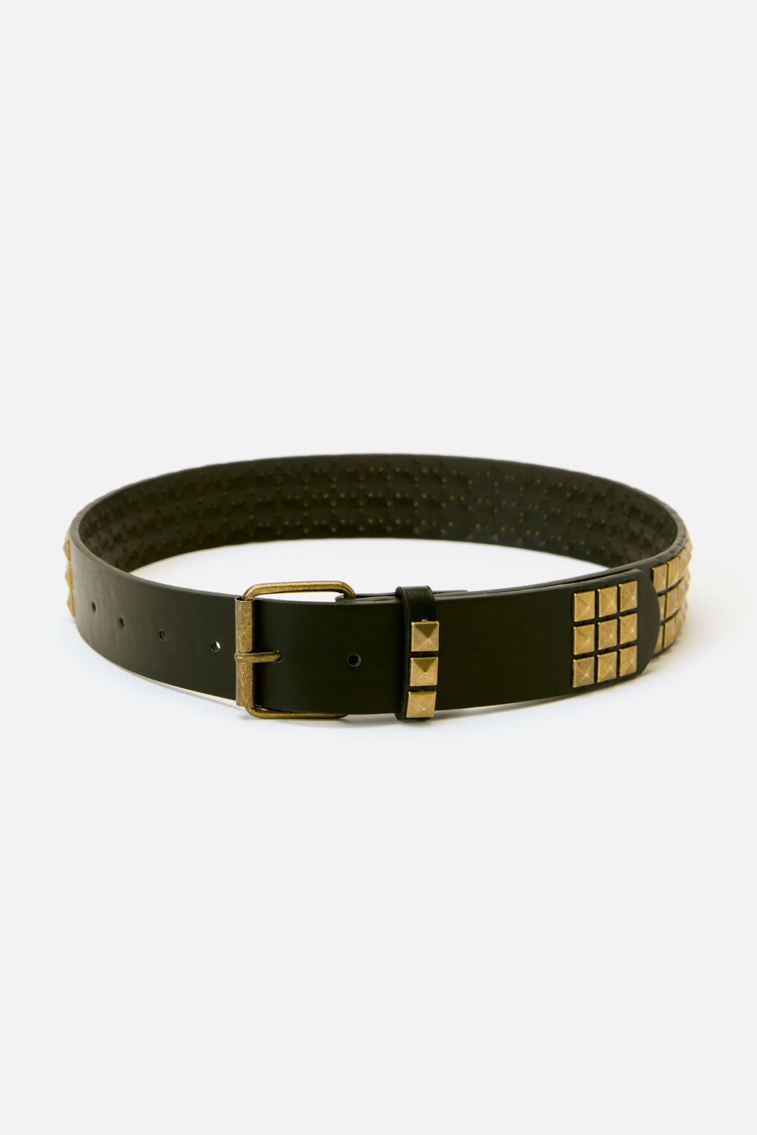 Dangerfield NZ - Brass Pyramid Stud Belt - black