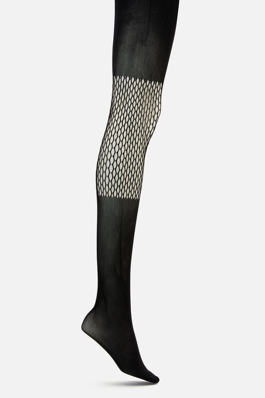 Dangerfield NZ - Suspender Long Sock Fishnet Ti - black
