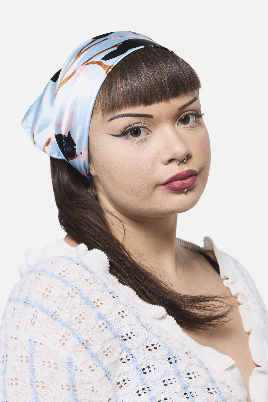 Dangerfield NZ - Pussy Willow Satin Scarf - blue