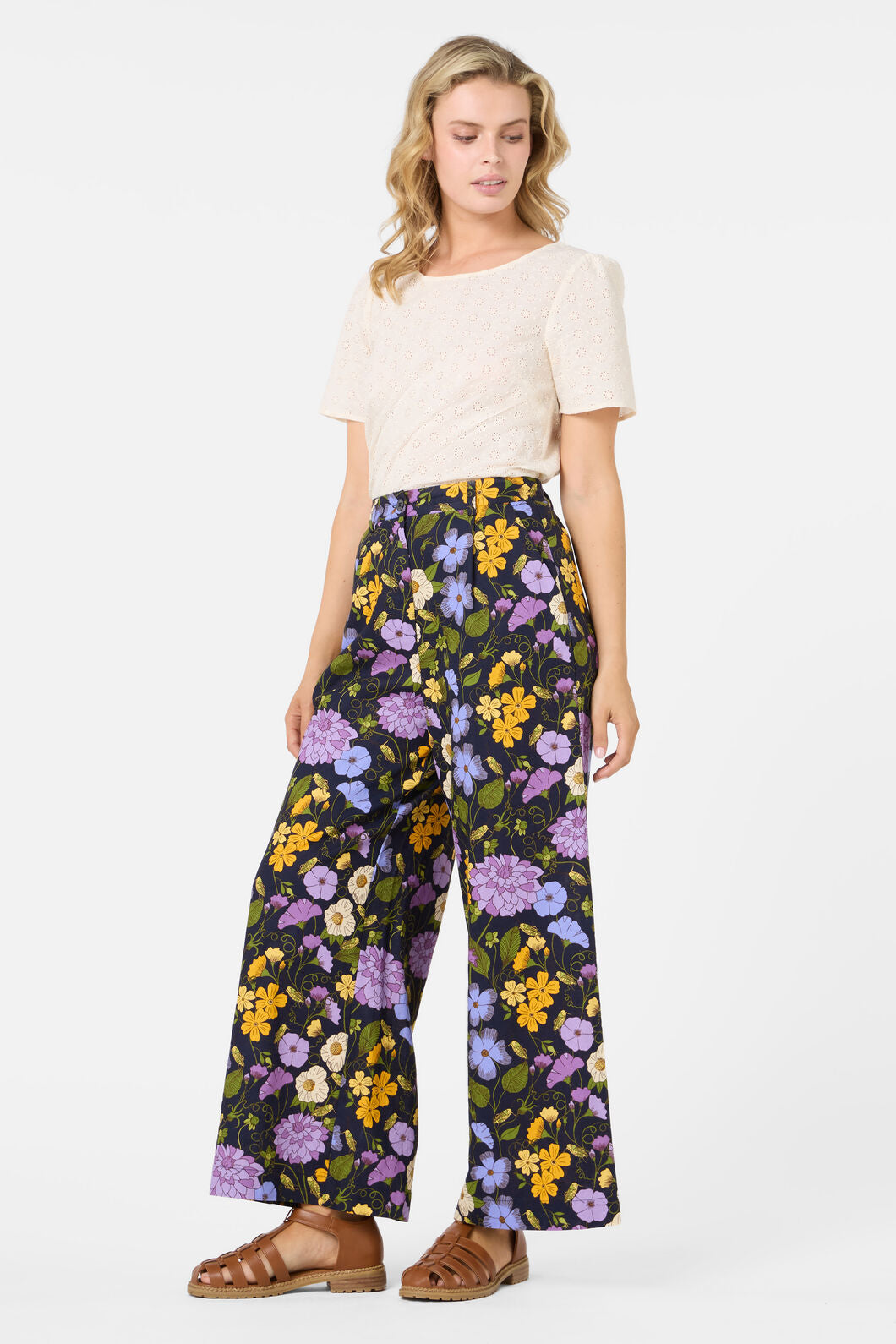 Princess Highway - Grasshopper Floral Pant - navy
