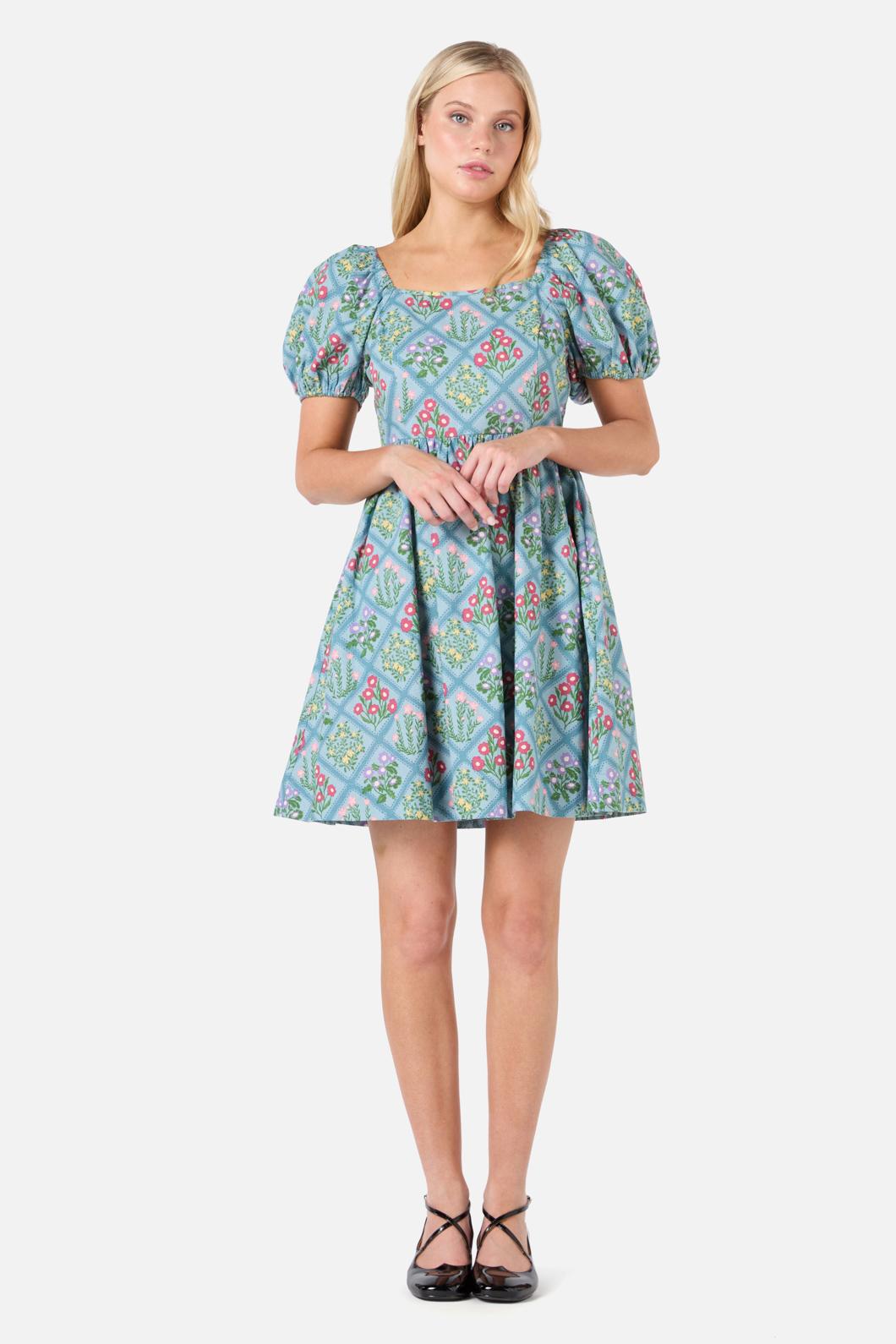 mini dress nz Lola Mesh Mini Dress Floral Orange Augustine