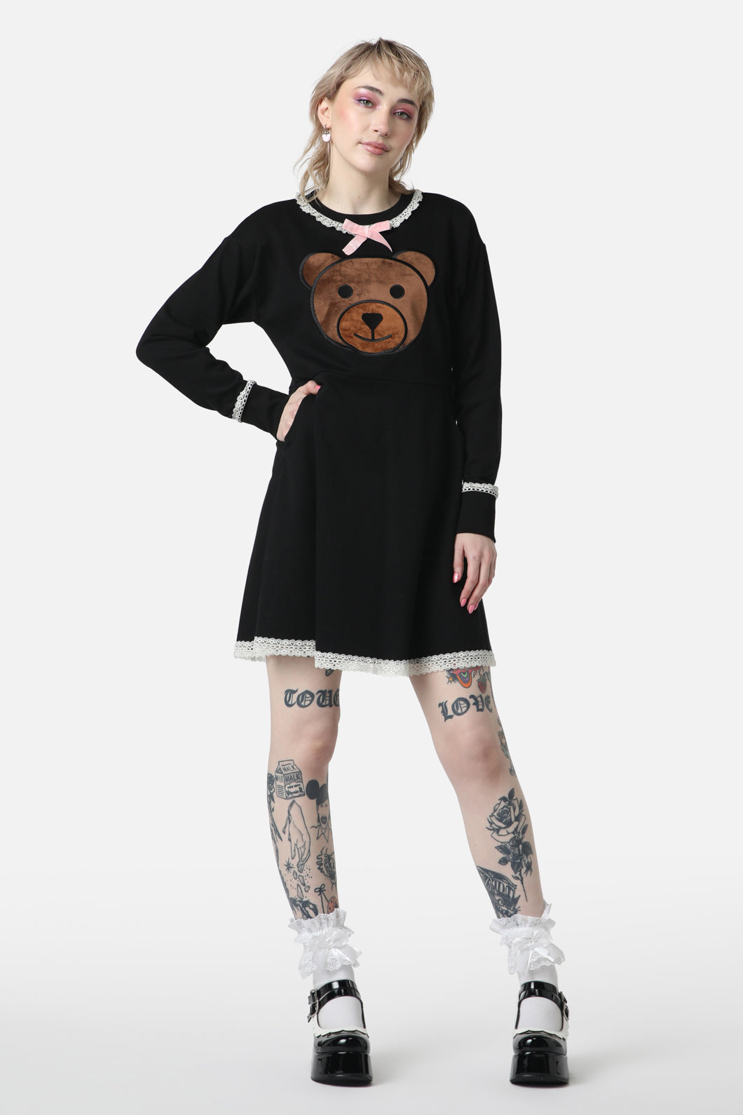 Teddy Lace Jersey Dress  Dangerfield NZ