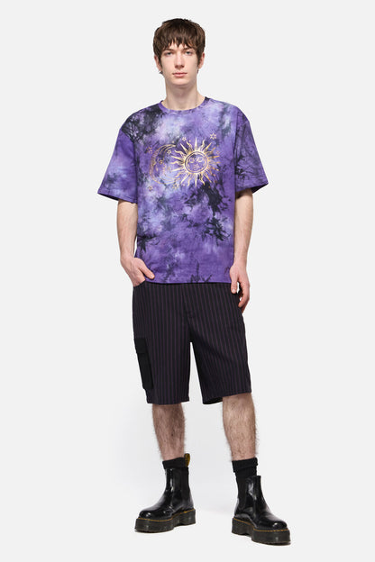 Black Friday - Sun And Moon Tie Dye Tee - purple