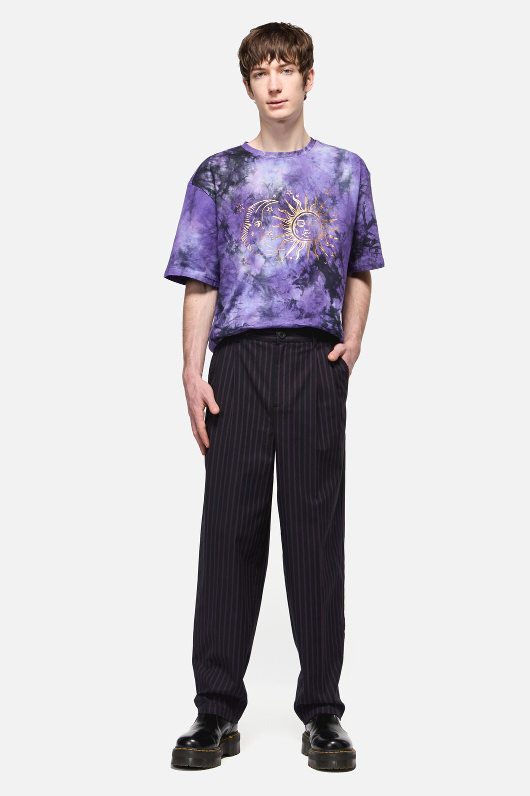 Black Friday - Sabrina Pin StripeSlimFitPants - purple-black