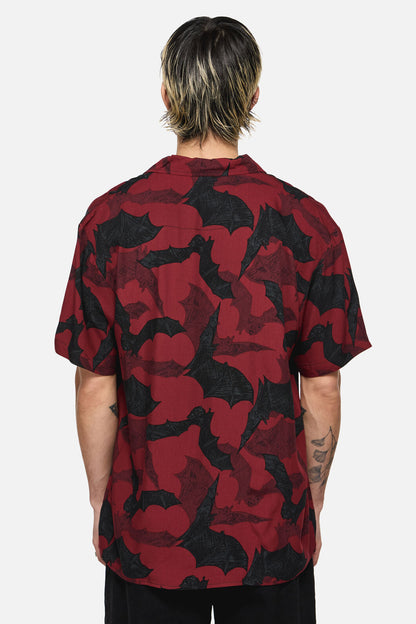 Black Friday - Batz Goth Short Sleeve Shirt - red