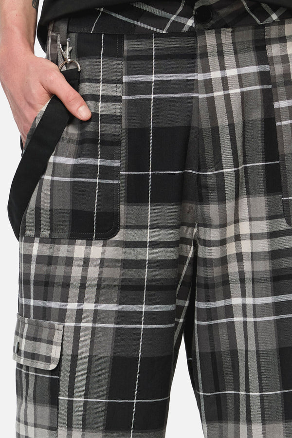 Black Friday - Lovett Tartan Cargo Short - grey