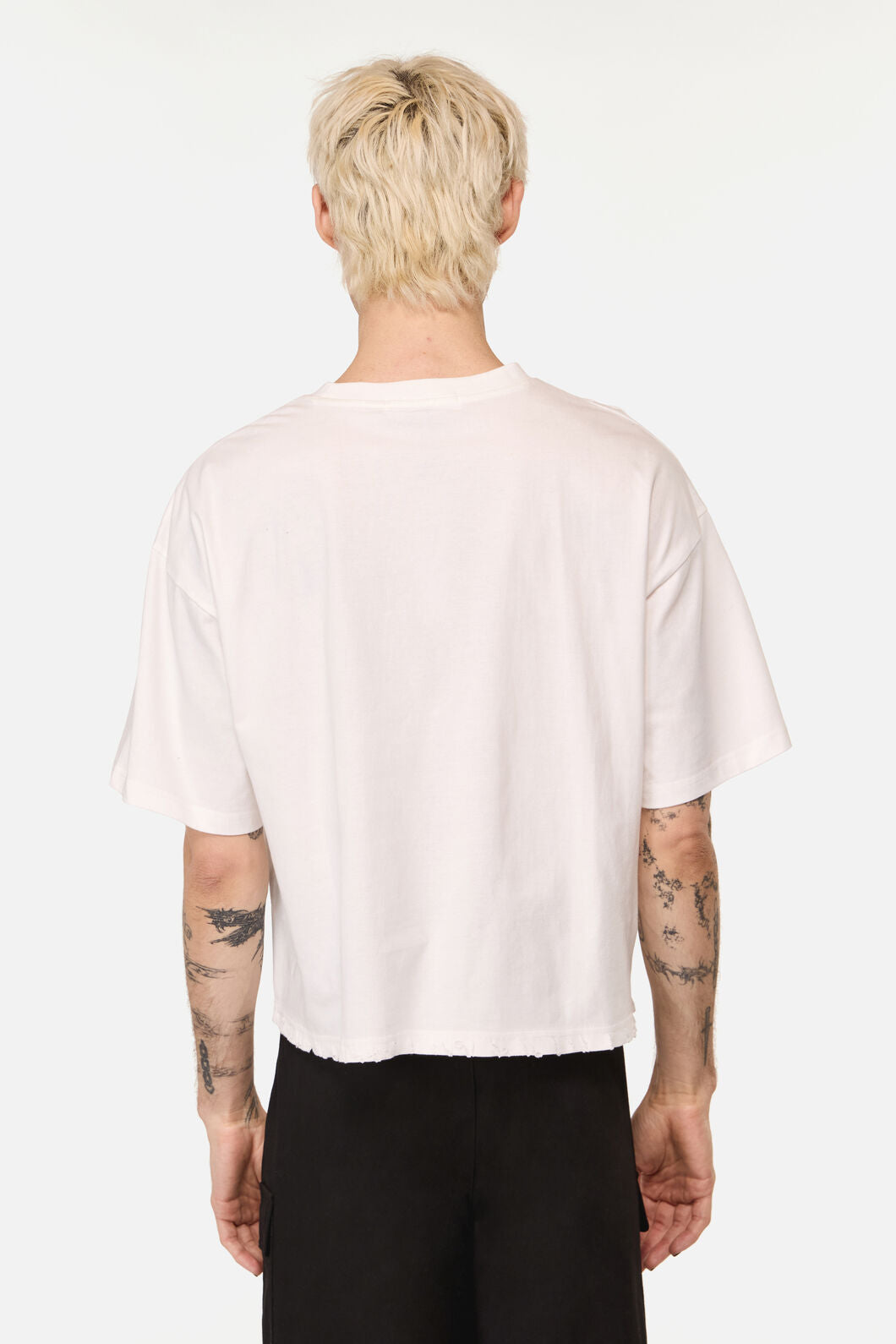 Black Friday - Distressed Graphic Print Tee - cream
