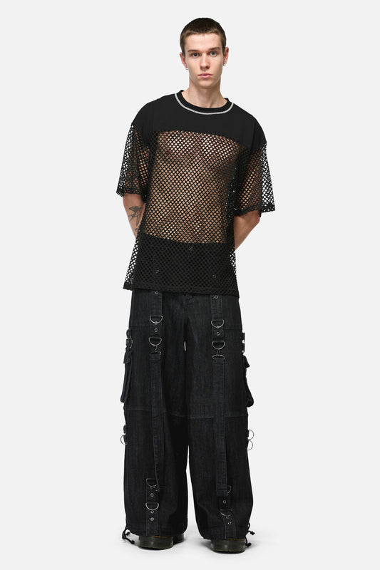 Black Friday - Oversize Mesh Panel Top - black