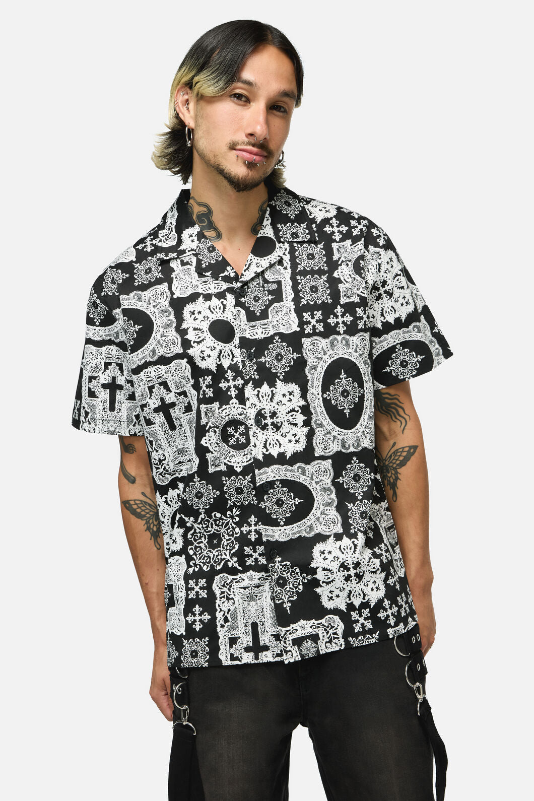 Black Friday - Crossed Oversized SS Shirt - black-white