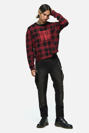 Black Friday - Suffer Tartan Knit Jumper - black-red