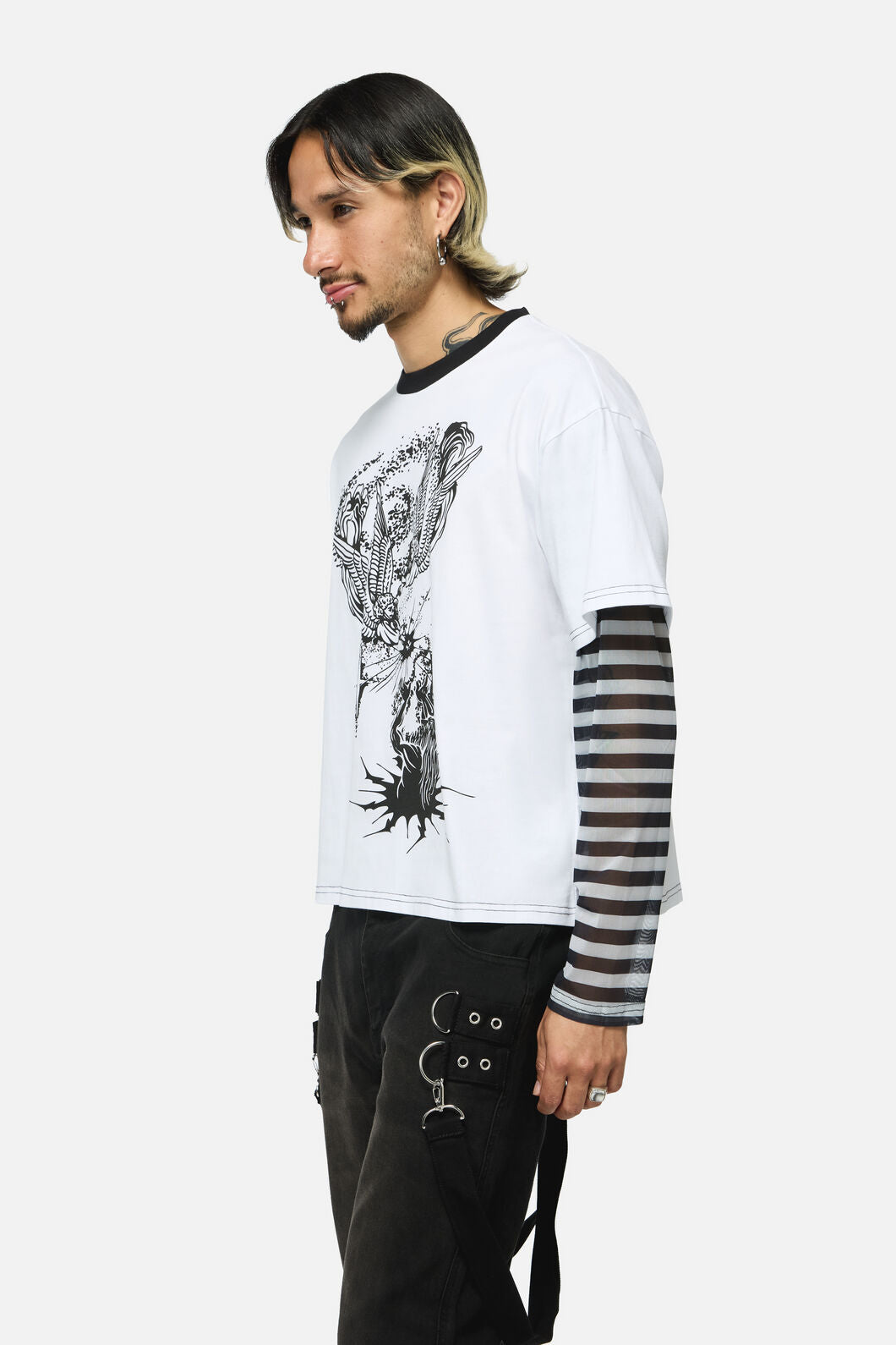 Black Friday - Angelic Contrast LS Tee - white