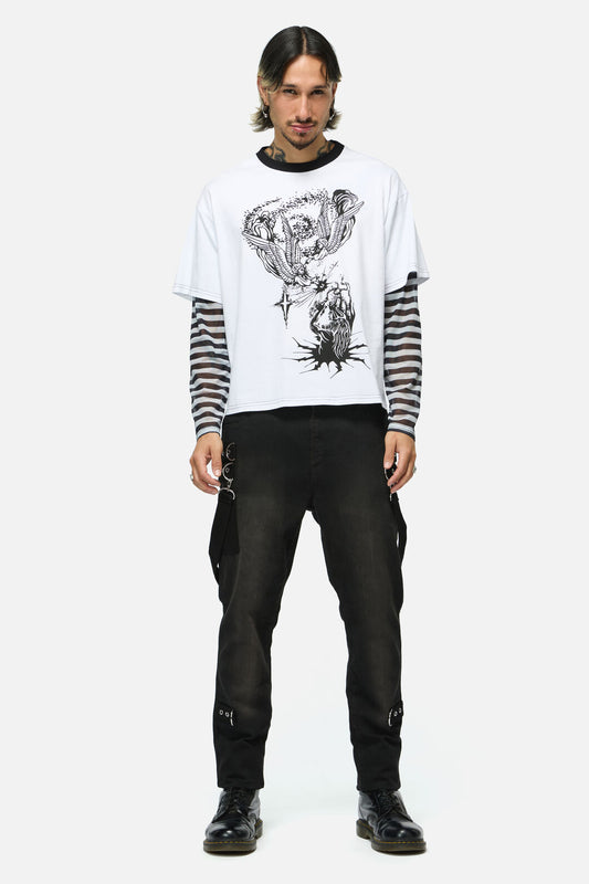 Black Friday - Angelic Contrast LS Tee - white