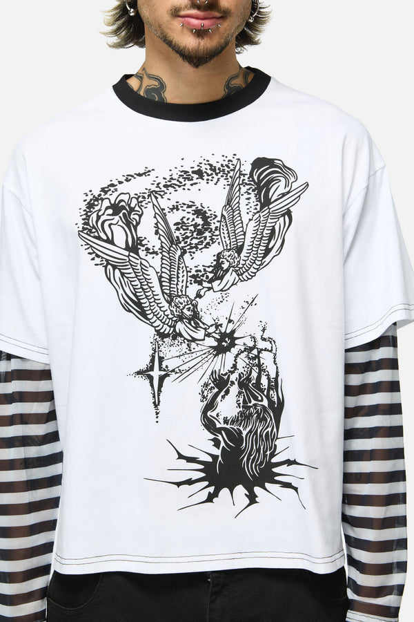 Black Friday - Angelic Contrast LS Tee - white