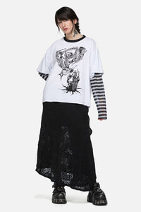 Black Friday - Angelic Contrast LS Tee - white