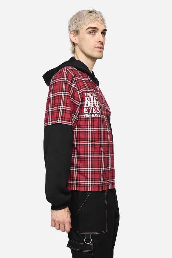Black Friday - Louve Tartan Hoodie - red-black