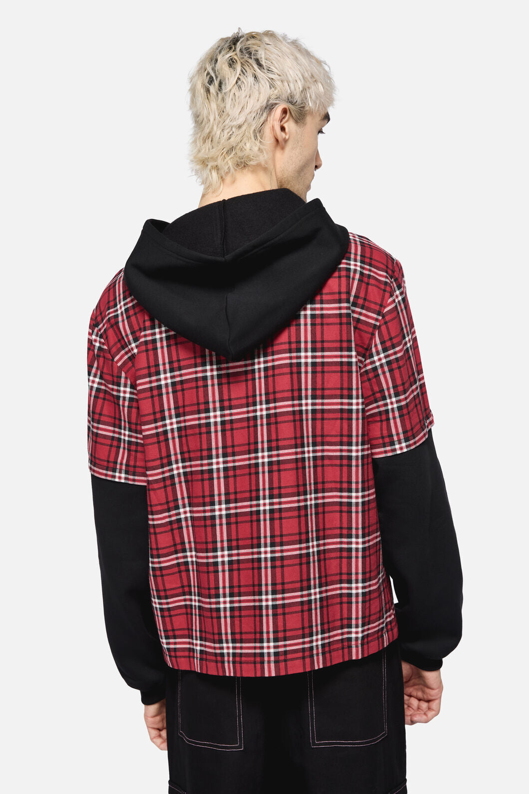 Black Friday - Louve Tartan Hoodie - red-black
