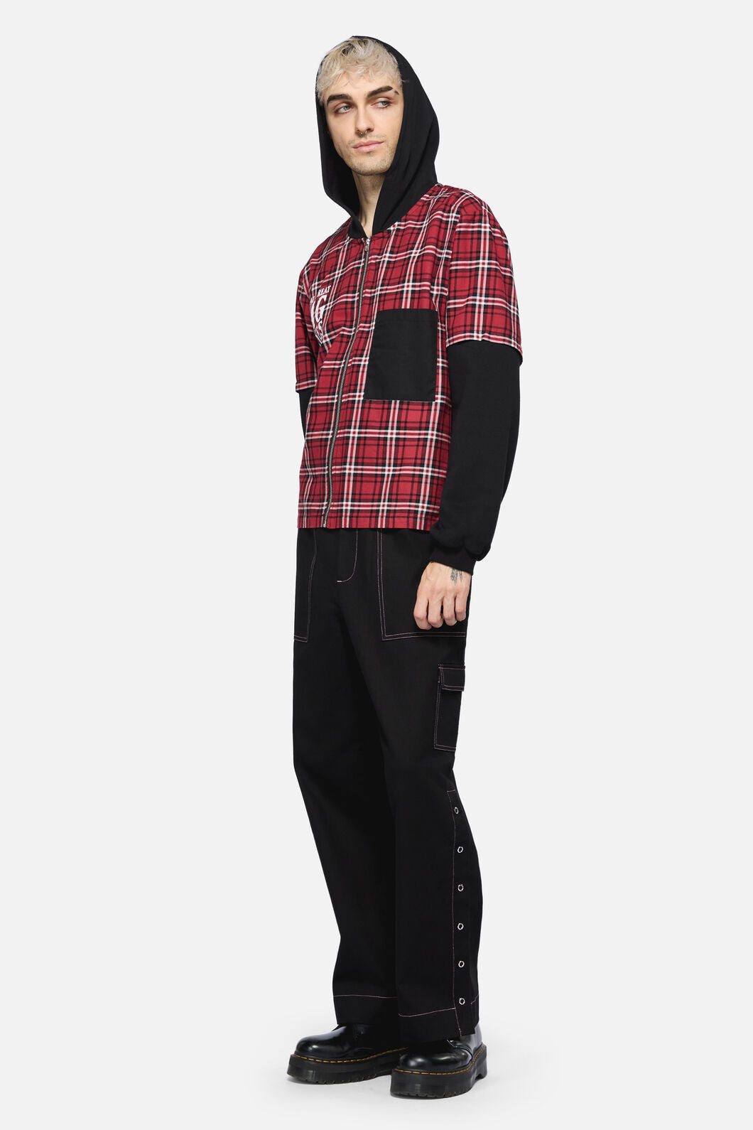Black Friday - Louve Tartan Hoodie - red-black
