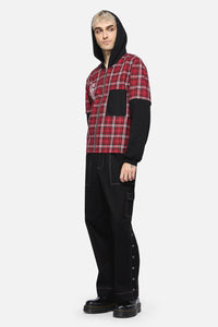 Black Friday - Louve Tartan Hoodie - red-black