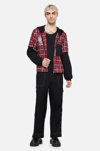 Black Friday - Louve Tartan Hoodie - red-black