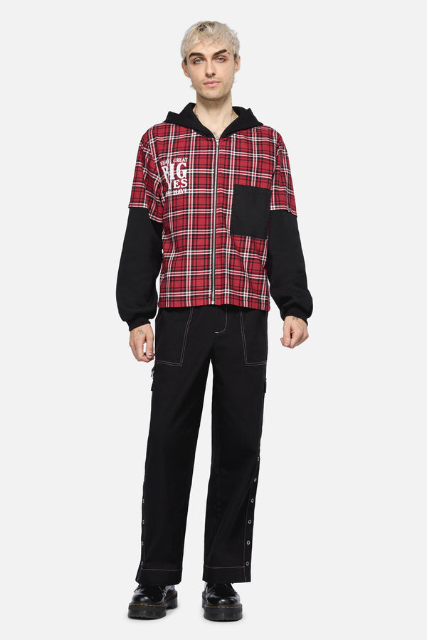Black Friday - Louve Tartan Hoodie - red-black