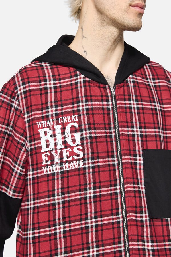 Black Friday - Louve Tartan Hoodie - red-black