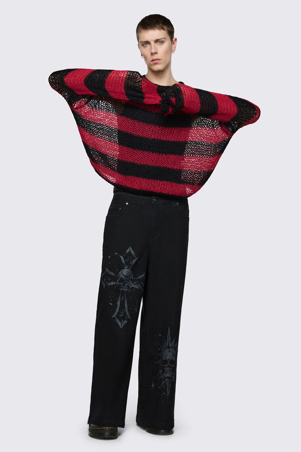 Black Friday - Beasts Knit Jumper - red-black