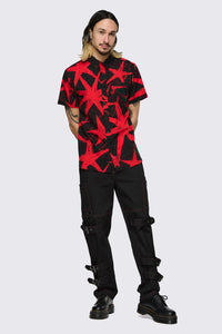Black Friday - Trad Emo Star Graphic Shirt - black-red