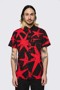 Black Friday - Trad Emo Star Graphic Shirt - black-red