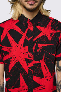 Black Friday - Trad Emo Star Graphic Shirt - black-red