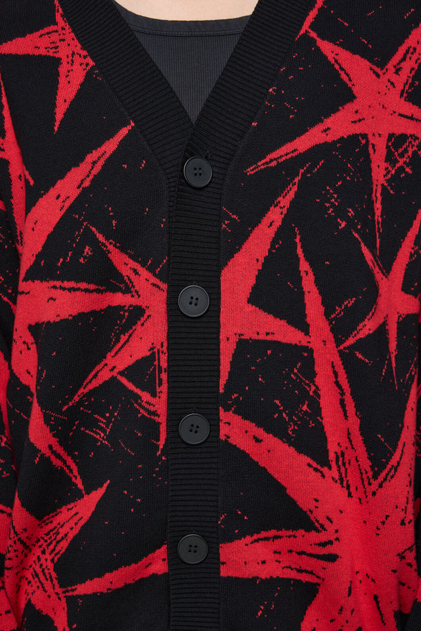 Black Friday - Trad Emo Star Cardigan - black-red