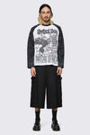 Black Friday - Mythical Goth Contrast Long Sleeve Tee - grey-white