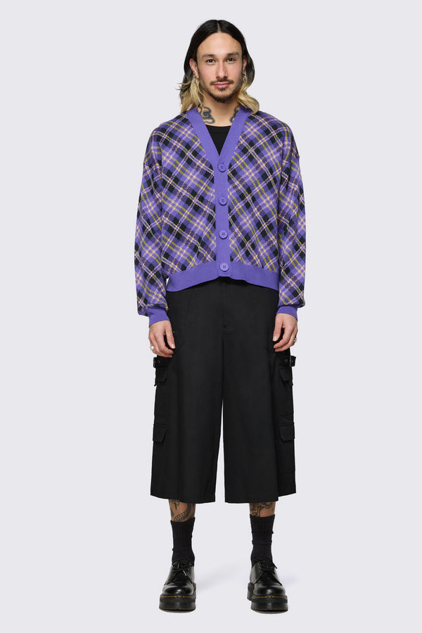 Black Friday - Stuck In Your Head Tartan Cardi - purple