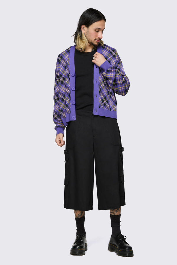 Black Friday - Stuck In Your Head Tartan Cardi - purple