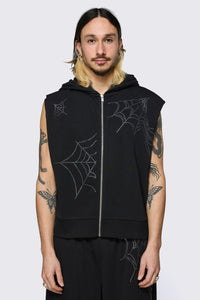 Black Friday - Webbed Diamante Zip Up - black