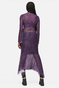 Black Friday - Window Web Mesh Skirt - purple