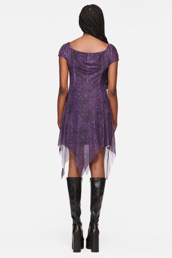 Black Friday - Window Web Gothic Dress - purple