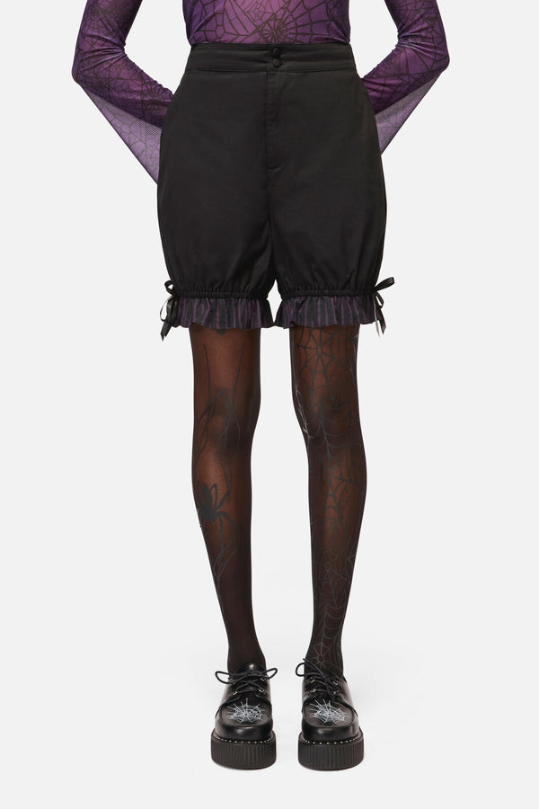 Black Friday - Sabrina Goth Bloomer Short - black-purple