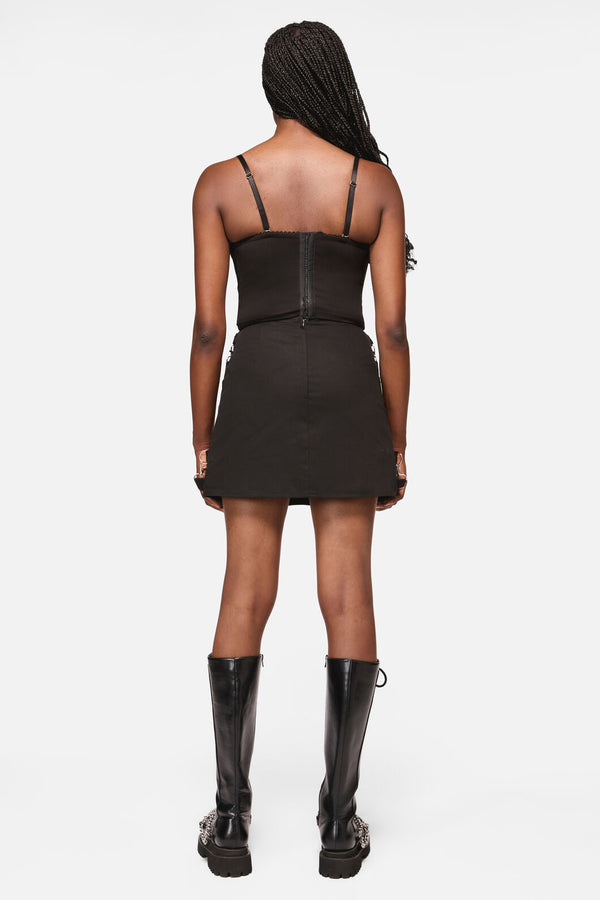 Black Friday - Web Lace Zipper Skort - black