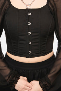 Black Friday - The Adorned RuffleCorsetBlouse - black