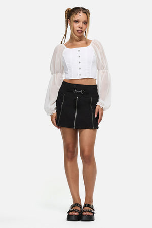 Black Friday - The Adorned RuffleCorsetBlouse - white