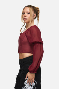 Black Friday - The Adorned RuffleCorsetBlouse - red