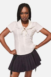 Black Friday - Reborn Tie Up Blouse - cream